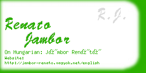 renato jambor business card